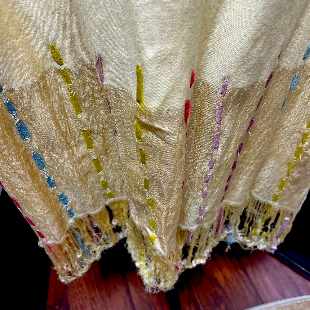 Pirjo designer shawl with unique ribbon designer